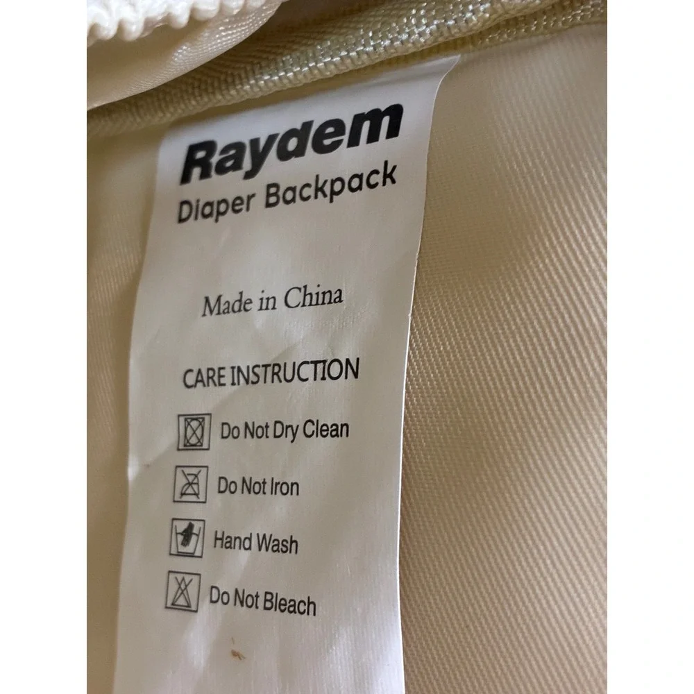 Raydem Diaper Backpack Grey Multi-Pocket Travel Bag with Stroller Clips